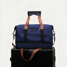 Bolsa de viaje | Bolsa de viaje con compartimento húmedo/seco + compartimento específico para zapatos | Gran capacidad, impermeable y multifuncional | Gimnasio/escapadas de fin de semana para mujeres/cabina de avión/específica para yoga - Azul - Ver 6