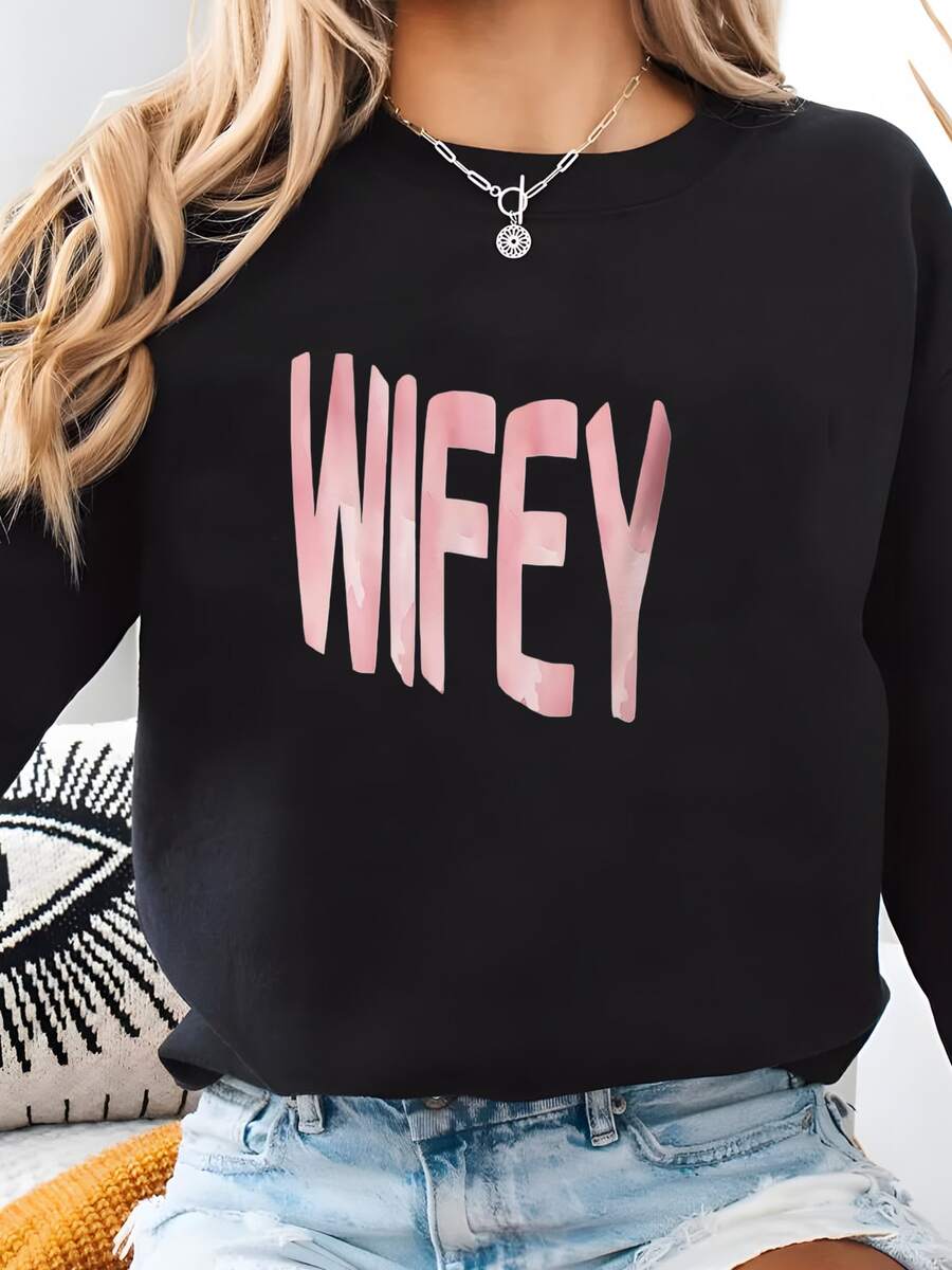 Women Plus Size Sports Sweatshirts - 黑色 - 查看 1