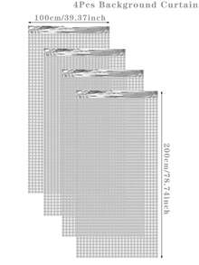 1/2/3/4片装银色金属箔帘幕背景，塑料雨帘背景，适用于生日派对装饰、婚礼装饰、家庭派对房间墙面装饰、万圣节装饰、圣诞节家居装饰、新年装饰