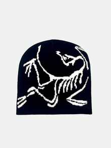 2pcs/1pc Personalized Jacquard Knit Beanie Hats