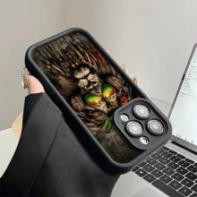 Esta funda con diseño de león reggae es compatible con Apple  16E/15/14/13/12/11/PRO/PLUS/PROMAX/MINI, S/A/M/NOTE, S/G/EDGE/E, Transition Spark/HANTOM/CAMON/INFINIX, Honor 400/PLAY/X/Y, OPPO Reno/A/F, 14/Redmi/POCO/NOTE y otros modelos. Está hecha de TPU transparente, simple, elegante y duradero. Es ideal para San Valentín, Halloween, Navidad, para uso personal o como regalo. - Negro - Ver 4
