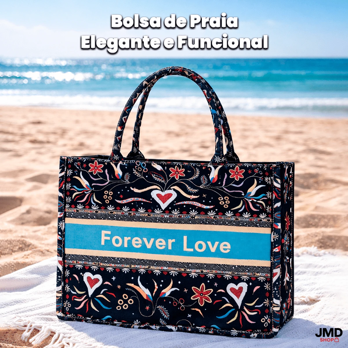 Women's Spacious Zippered Beach Tote Bag With Internal Pocket - 模型 2 - 查看 1
