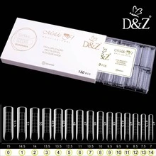 F1 0mm Mold 150pcs Natural Shape D&Z Professional Gel Nail Extension - 方形天然透明 - 查看 2