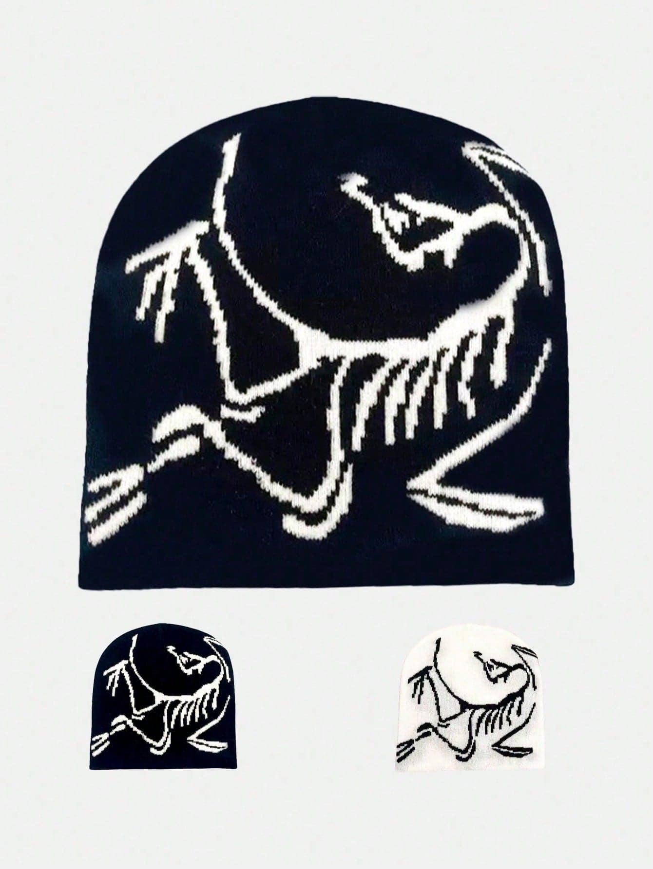 2pcs/Set Personalized Jacquard Knit Beanie Hats