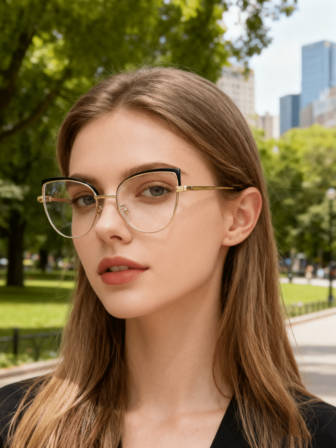 1 par damer flerfärgade kattögonbågar i metall retro minimalistiska personliga vårben mode vardagskläder glasögon utan styrka