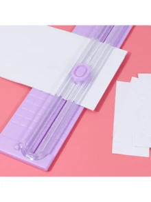 1pc Two-Way Paper Cutter Paper Cutter Inch, Cm Scale Display A4 Paper Cutter Portable Photo Cutter Paper Cutter Office Paper Cutting Artifact Stainless Steel Knife Head, Sharp - Multicolor - View 4