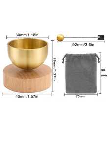 1 Set Mini Singing Bowl, Home Decor Ornament, Mini Wind Chime, Wooden Craft Copper Bell Hanging Decoration - Meditation Singing Bowl With Clear And Melodious Sound, Suitable For Yoga, Meditation, Unique Gift - Multicolor - View 10