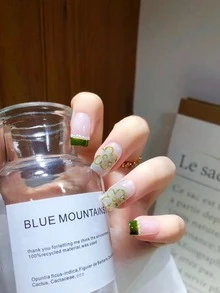 Milda ljuslila blommor nagelkonstklistermärken, alla hjärtans dag rosa tonade hjärta nagelkonstklistermärken, heltäckande rosa hjärta nagelkonstklistermärken, 14-delade självhäftande hela nagelklistermärken, självhäftande geltextur hela nagelklistermärken - Multifärgad - Visa 6