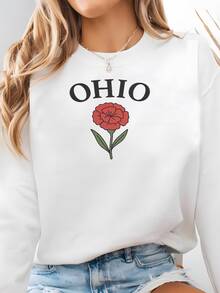 Women Plus Size Sports Sweatshirts - White - View 2