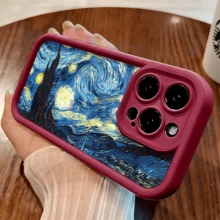 Esta funda de teléfono Van Gogh Starry Night es compatible con Apple  16E/15/14/13/12/11/Pro/PLUS/Pro Max/MINI, S/A/M/NOTE, S/G/EDGE/E, Transition Spark/HANTOM/CAMON/INFINIX, Honor 400/PLAY/X/Y, OPPO Reno/A/F, 14/Redmi/POCO/NOTE y otros modelos. Está hecha de TPU transparente, simple, elegante y duradero. Es ideal para San Valentín, Halloween, Navidad, para uso personal o como regalo. - Negro - Ver 9
