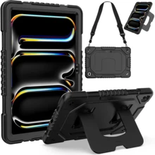 1pc Tablet Case With Stand & Shoulder Strap, Compatible With IPad 10th 10.9 (2022)/IPad 11th (A16) 11", Tab A9 Plus 11", Galaxy Tab A11PLUS, Fashionable Tablet Cover With Pen Slot, Available In Light Pink, Fuchsia, Black, Navy Blue/Black, Red/Black - Multicolor - View 18