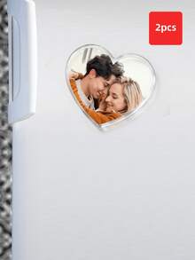 1-4pcs Custom Photo Fridge Magnet, Personalized Acrylic Refrigerator Magnet, Round Shape, Square Shape, Heart Shape, Couple Photo Souvenir Gift, Anniversary Personalized Keepsake, Colorful High Quality Multi-Size Home Decor, Perfect Gift For Couples, Husband, Wife, Boyfriend, Girlfriend, Ideal For Wedding, Valentine's Day, Anniversary - Multicolor - View 12