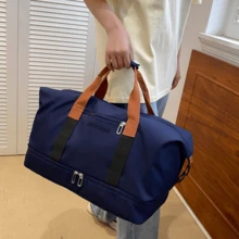 Bolsa de viaje | Bolsa de viaje con compartimento húmedo/seco + compartimento específico para zapatos | Gran capacidad, impermeable y multifuncional | Gimnasio/escapadas de fin de semana para mujeres/cabina de avión/específica para yoga - Azul - Ver 8