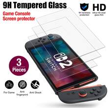 XINHONGYU 3片装钢化玻璃屏幕保护膜，兼容Switch/Switch OLED/新款Switch 2 (2025)、Switch Lite游戏机，全屏保护，防刮擦防摔。 - 3pcs - 查看 11