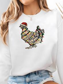Women Plus Size Sports Sweatshirts - 白色 - 查看 2