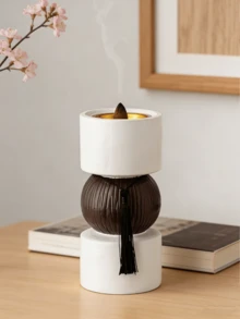 Set bruciatore di incenso con decorazione a nappine - Bruciatore di incenso a forma di cono con portacenere, strumento per la fragranza alla moda per relax/meditazione/yoga, elegante decorazione per soggiorno/ufficio/sala da tè, regalo pratico di aromaterapia per gli appassionati del benessere - Multicolore - Visualizzare 12