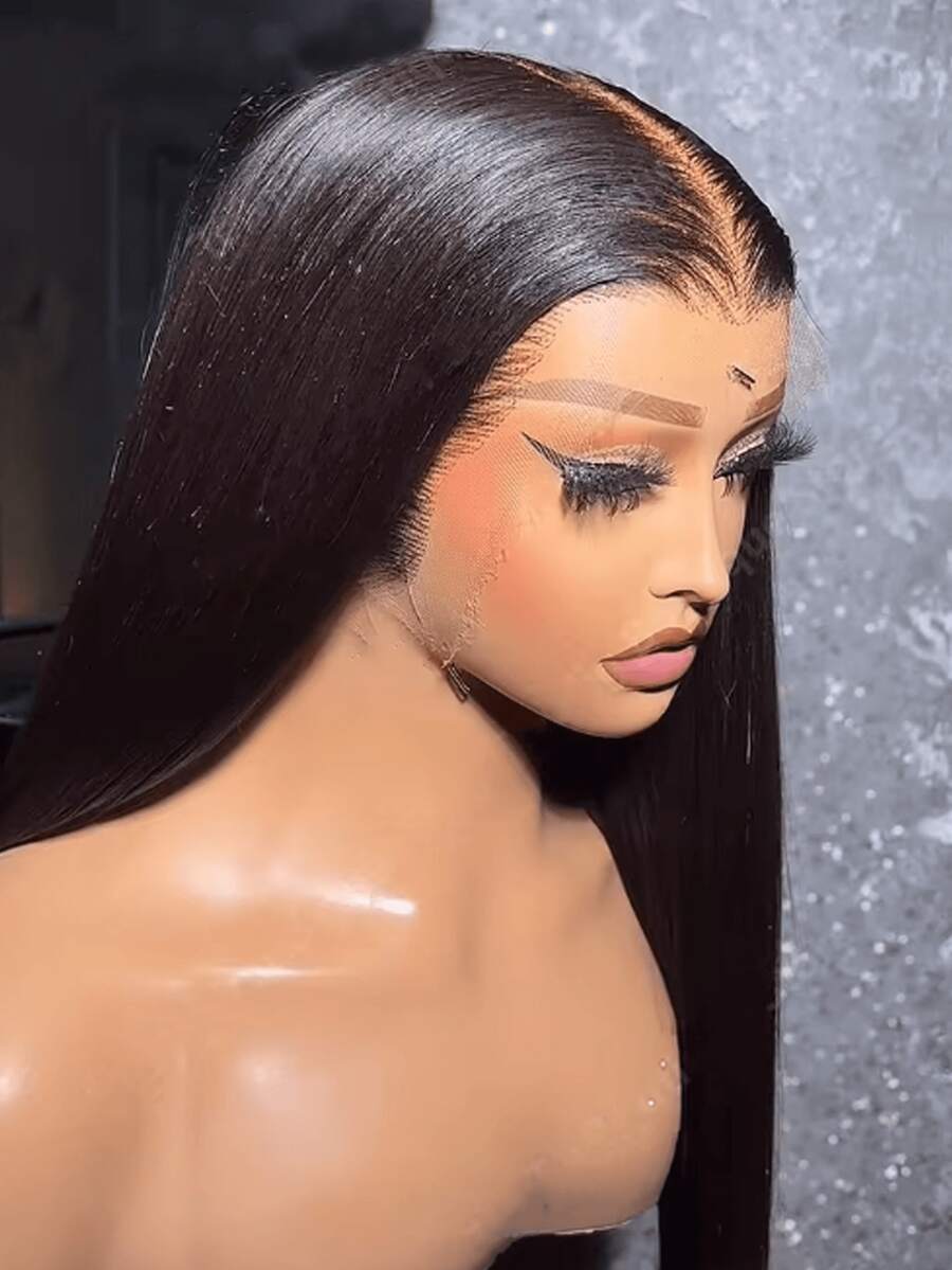 NATAN 10英寸直发波波头蕾丝前假发，女士款 - 预先拔毛，采用青少年发丝，180%密度，外观自然 - 自然色&黑色系 - 查看 1