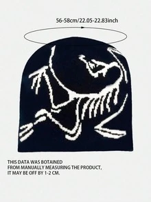 2pcs/1pc Personalized Jacquard Knit Beanie Hats