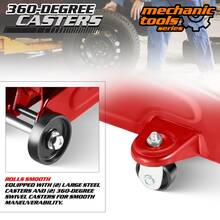 Low Profile Hydraulic Trolley Service/Floor Jack, 2 Ton (4000 Lbs) Capacity, Lifting Range 5.1"-13", - Red - 查看 10