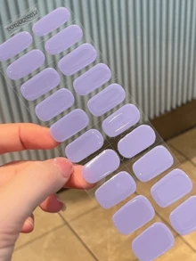 20pcs Cured Gel Nail Stickers, Transparent Base Coat, Salon Quality, Long-Lasting, Requires UV Lamp Curing, ES20 Cross-Border Wholesale Nail Sticker, Nail Art Stickers