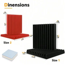 12/24 Pcs - 12x12x1"/12x12x2" Acoustic Foam Panels, Rapid Expansion Self-Adhesive Sound Insulation Mats, 3D Sound Absorbing Foam, Reduce Noise And Echo, Suitable For Home Studio And Gaming Room - Multicolor - View 9