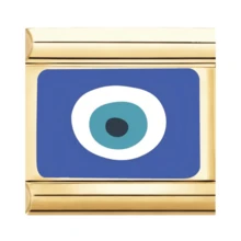 1PC Stainless Steel Module Bracelet Components, With Various Printed Patterns,Featuring Elements Of Stars, Moon, Heart, Devil's Eye, Flowers, And Cat, DIY Making Jewelry For Bracelet Necklaces, Can Be Freely Matched With Different Styles