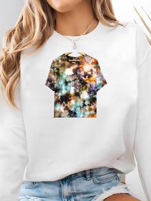Women Plus Size Sports Sweatshirts - Putih - View 1