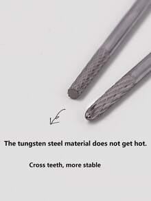 一套双头多功能美甲工具，包含刻甲头、打磨头和抛光头。采用钨钢材质，耐高温耐腐蚀。可用于刻甲、抛光、制作阶梯、推压甲面、去除残留胶水等。