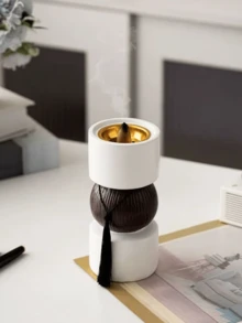 Set bruciatore di incenso con decorazione a nappine - Bruciatore di incenso a forma di cono con portacenere, strumento per la fragranza alla moda per relax/meditazione/yoga, elegante decorazione per soggiorno/ufficio/sala da tè, regalo pratico di aromaterapia per gli appassionati del benessere - Multicolore - Visualizzare 6