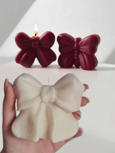 1 Set de 3 moldes de silicona con lazo, moldes de velas aromáticas 3D, aptos para velas aromáticas DIY, piedras difusoras de yeso, colada de resina y talla grande, versátiles para decoración festiva, meditación y ambiente del hogar