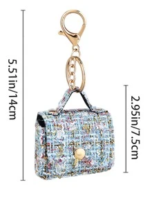 1件新款时尚迷你包包钥匙扣挂件，背包手提包挂饰，零钱包耳机盒 - 彩色 - 查看 13