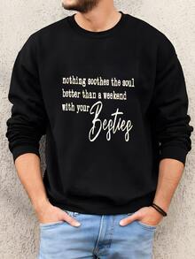 Mens Camisas Besties / Fin De Semana Con Besties / Nada Suda El Alma Como Besties / Camisas Bestie Personalizadas / Camisas De Mejor Amigo / Partido De Mejor Amigo Sudadera - Negro - Ver 2