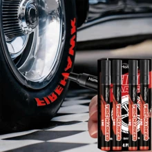 Paquetes de 4, 8 o 12 unidades: Marcador para llantas de color rojo (marcador permanente), compatible con metal, madera, lona, tela, plástico, llantas y vidrio. Es resistente al agua y de usar, ideal para entusiastas de automóviles y autos modificados. - A - Ver 2