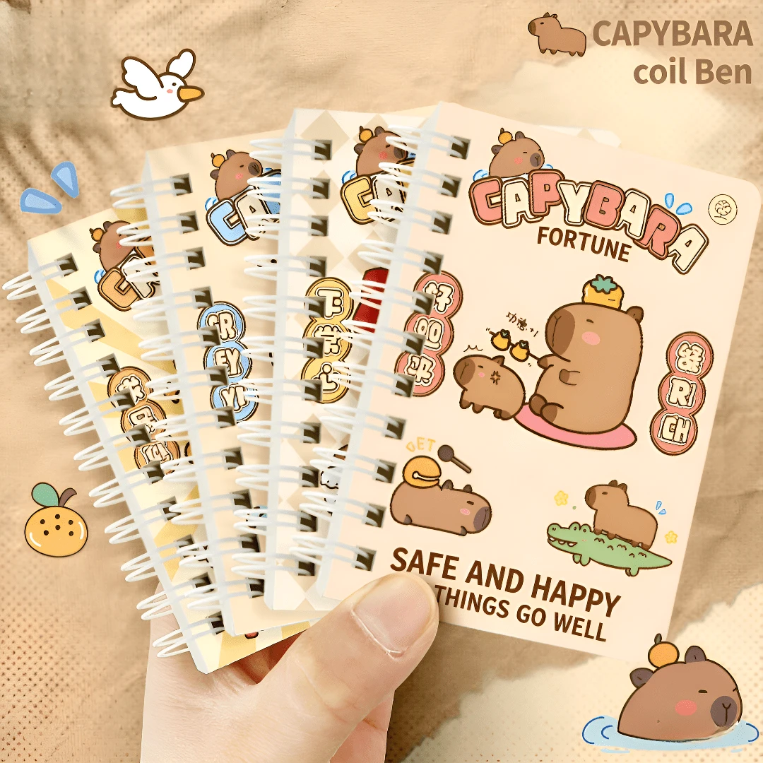 Random 1/4 Pieces Of Creative Cartoon Side-Flip Coil Notebooks, High-Value A7 Hand Account Memo Notebooks For Primary School Students, Cute And Inspirational Stationery Small Prizes. This Is A Notebook For Students And Also A Portable Loose-Leaf Pocket Notebook. There Are Various Styles Available, Suitable For Students And Teachers, And Can Also Be Used As Office Supplies.