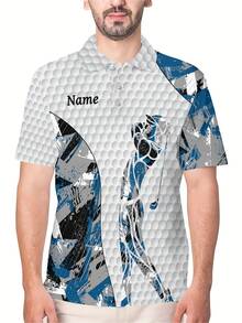 男士定制 Polo 衫，可定制姓名或文字，休闲翻领短袖衬衫，适合工作、周年纪念、运动、休闲穿着 | 可定制衬衫 | 舒适款式 - 淺灰色 - 查看 2