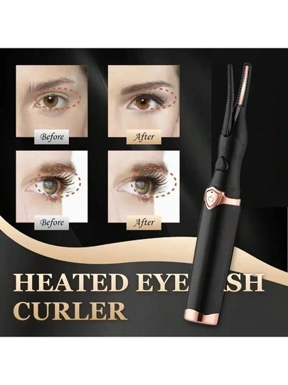 1pc Electric Eyelash Curler, Electric Eyelash Curler, Eyelash Curling Tool, Electric Heated Curler, Long-Lasting Shaping, Wide Angle Clamp, Black & White Colors Available, 24-Hour Long-Lasting Curl, Anti-Scald Technology, 10-Second Fast Heating, Portable Design, Suitable For Sensitive Eyes, Makeup Tool