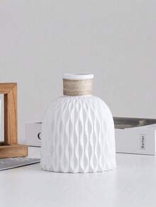 2pcs/Set Sturdy Plastic Macrame Flower Vase, Suitable For Decoration In Dining Room, Living Room, Balcony, Cafe, Bedroom, Study, Party, Valentine's Day Gift, Plastic Vase For Holding Water - Pink - View 7