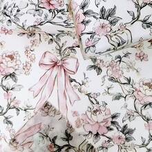 20pcs Peony & Bow Pattern Thin Wrapping Paper | 20*14 Inch Gift Wrapping Paper, Rose Brown, Suitable For Bouquet Packaging, Crafts, Gift Filling, Wedding, Thanksgiving, Birthday, Valentine's Day, Christmas | Peony & Bow Pattern - Multicolor - View 9