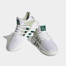 Giày thể thao chạy bộ Adidas EQT BASK ADV mới, thoải mái, nhẹ, cổ thấp, giảm sốc và chống mài mòn, giày sneaker đế dày nhẹ, phong cách retro tối giản, sản phẩm bán chạy ID0546. - Đường khâu màu trắng và xanh lá cây - Xem 2