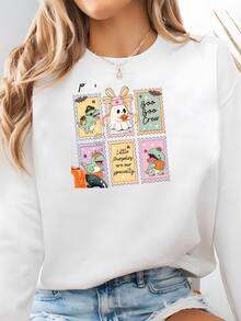 Enfermera Pediátrica Espeluznante Sudadera De Halloween: Tee De La Tripulación Del Hospital Boo Sudadera - Blanco - Ver 1