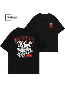 Men's Oversized Hip-Hop T-Shirt, 100% Cotton, Streetwear Plus Size, New - màu đen - Xem 1