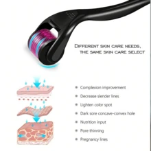 1pc 540 Needles 0.5mm Microneedle Roller, Suitable For Facial Skin Care, Hair Care And Other Beauty Purposes, Unisex Professional Microneedle Roller - Purple - View 3