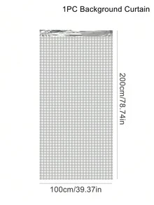 1/2/3/4片装银色金属箔帘幕背景，塑料雨帘背景，适用于生日派对装饰、婚礼装饰、家庭派对房间墙面装饰、万圣节装饰、圣诞节家居装饰、新年装饰