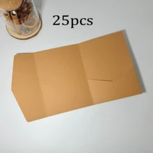 25张三折口袋式婚礼邀请卡,含信封,简约风格,适用于订婚、15岁生日、洗礼、DIY邀请函,5*7英寸,口袋式设计,可定制,圣诞贺卡 - 珠光綠 - 查看 13