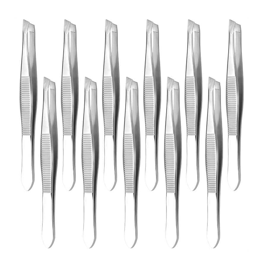 12pcs/Set Women's Eyebrow Tweezers - 3.5 Inch Stainless Steel Tweezers With Heart-Shaped Tips, Easy To Remove Eyebrow And Ingrown Hair - Compact Size, Suitable For Eyebrow Stylists And Beauty Enthusiasts,Giveaways,Travel,Cheap Stuff,Travel Essential - Silver - View 1