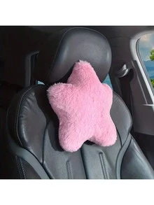1个粉色毛绒五角星汽车抱枕，可爱装饰抱枕，柔软舒适，可作头枕或腰枕，适用于所有车型，也可用于办公室、家居，缓解压力。 - 星星 - 查看 3