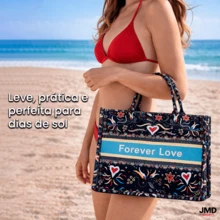 Women's Spacious Zippered Beach Tote Bag With Internal Pocket - 模型 2 - 查看 3