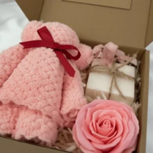 1 Set Valentine's Day Gift Box, Includes Ribbon Packaging, Suitable For Gifting To Women On Occasions Like New Year, Back To School, Valentine's Day, Birthday, Wedding, Party, Contains Preserved Flower, Handwritten Card, Handmade Soap, Teddy Bear Towel, Souvenir, Gift Box, Conveys Love And Affection. - Multicolor - View 8