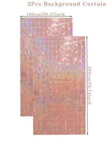 2/4 pièces Rideau de fond en plastique à paillettes carrées laser rose gold, convient pour anniversaire, mariage, fête, décoration de Noël, décoration murale de salle de fête à la maison, avec bannière à paillettes, cadeau d'anniversaire, décoration de fête pour dames, décoration d'Halloween, cadeau d'Halloween, décoration de chambre d'Halloween, décoration de Noël pour la maison, cadeau de Noël, décoration du Nouvel An - Or rose - Voir 9