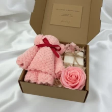 1 Set Valentine's Day Gift Box, Includes Ribbon Packaging, Suitable For Gifting To Women On Occasions Like New Year, Back To School, Valentine's Day, Birthday, Wedding, Party, Contains Preserved Flower, Handwritten Card, Handmade Soap, Teddy Bear Towel, Souvenir, Gift Box, Conveys Love And Affection. - Multicolor - View 3